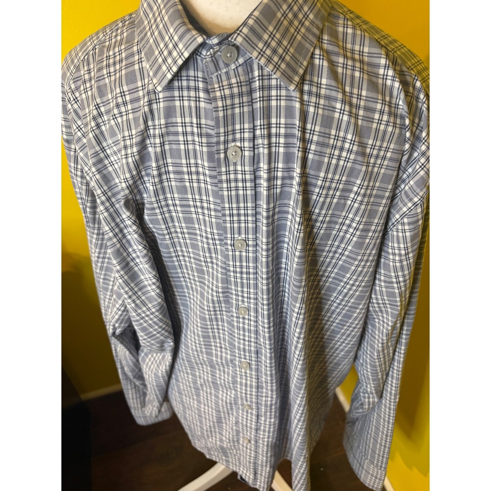 UNTUCKit Men's XL Long-Sleeve Button-Up Shirt – Blue/Gray Plaid